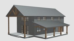 Barndominium House 002 architect, farmhouse, barn, architectural-design, residential-building, workshop3d, sketchup, house, building, barnhouse, barndominium