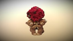 Little Bears plant, bear, cute, rose, roses, 3df-zephyr
