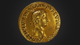 Aureus de Claude | Aureus of Claudius france, rome, ancient, coin, macro, roman, romain, archeologie, claude, musee, alsace, aureus, macrophotogrammetry, claudius, monnaie, gold