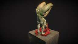 Posed Girl goblin, anatomy, toy, , elf, figurine, 3dprint, girl, stylized, fantasy, noai