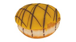 Filled Doughnut #1 food, fruit, photorealistic, scanned, bakery, pastry, doughnut, filled, 3d, model