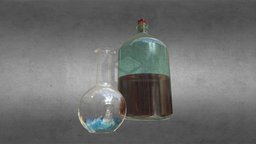 Bottles | Download = Like please drink, bump, circle, transparency, bottom, new, big, huge, fluid, wet, reflection, round, cavity, opacity, jet, water, old, tap, refraction, glass, game, model, sketchfab, bottle, download