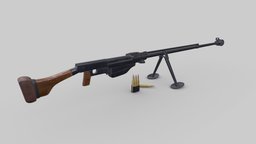 PTRS-41 Anti-tank Rifle Low-poly PBR rifle, ww2, army, heavy, firearm, infantry, sniper, caliber, anti-tank, sniper-rifle, 41, ptrs, world-war, high-powered, weapon, military, war, armor-piercing, anti-armor, ptrs-41