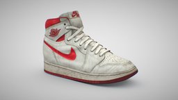 NIKE AIR JORDAN 1 HIGH 85 METALLIC RED leather, augmentedreality, basketball, equipment, ar, shoes, nike, web, dusty, running, sneakers, wear, running-shoe, equipments, gltf, airjordan, glb, nike-shoe, 3d, 3dsmax, sport, airjordan1, wear-and-tear
