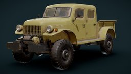 Dodge Power Wagon 1949 Crew Cab power, wagon, pickup, dodge, offroad, vehicle, car, gameready, crewcab