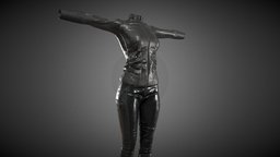 Female Biker Outfit time, leather, cloth, soldier, apocalyptic, ninja, fashion, post, clothes, foot, apocalypse, survivor, woman, real, footwear, outfit, fant, character, female, stylized, clothing