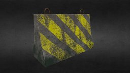 Bloqueio de Rua / Road Block rust, block, road, concrete, dirty, metal, moss, marmosettoolbag, substancepainter, substance, maya, zbrush