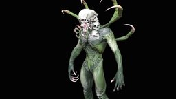 MonsterMutant10 ancient, rpg, fighter, soldier, unreal, mutant, claws, character, unity, pbr, low, poly, skull, monster, human, rigged, ghol