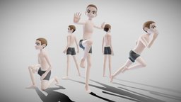 Anime Character Basemesh (Textured & Rigged) body, mouth, base, anatomy, topology, mesh, kid, boy, pose, basemesh, template, teeth, tongue, child, legs, generic, retopology, rig, arms, hands, eyes, head, manga, starter, posing, eyelashes, begginer, customizable, guide, rookie, eyebrows, character, cartoon, lowpoly, model, animation, stylized, male, anime, "rigged", "basic", "foots"