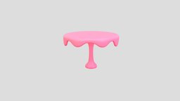 Furniture003 Table toon, kid, desk, prop, furniture, table, pink, round, print, melt, cartoon, design, decoration, plastic, interior