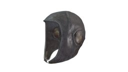 Old Brown Leather Helmet racer, hat, historic, leather, cap, vintage, sports, pilot, brown, rugby, old, box, protective, pbr, helmet, low, poly, racing, female, car, male, aviatior