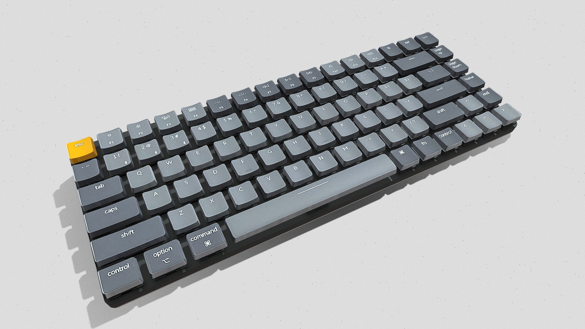 PC bluetooth wireless 84 keys mechanical keyboard, compact layout
PBR textures, BLEND file, fbx, obj - KEYBOARD - Buy Royalty Free 3D model by a.ariaszorrilla 3d model