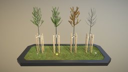 Linde vier Jahreszeiten tree, winter, baum, linde, game-ready, blender-3d, seasons, treedys, herbst, jahreszeiten, sommer, fruehling, low-poly, blender3d