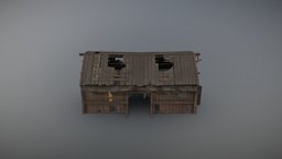 Old Barn barn, damaged, farm, horseshoe, assets-game, substancepainter, blender, lowpoly, wood