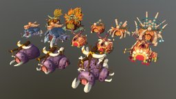 Stylized Tribal Armys tribal, army, hut, lowpoly, house, stylized
