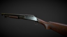 WINCHESTER 1897 ww2, fps, shooter, unreal, firearm, vr, winchester, battle, shortgun, weapon, unity, game, pbr, lowpoly, gameasset, war, gameready