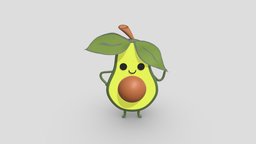 Abby The Cute Avocado fruit, cute, happy, tutorial, kawaii, cutie, adorable, character, blender, free, cutekawaii, dukepipe