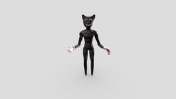 Cartoon Cat IK Rigged ( trevor henderson ) cat, scary, cartooncat, cartoon, creature, horror, trevorhenderson