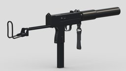 MAC-10 High-poly rifle, grenade, assault, high, soldier, revolver, army, handgun, carbine, generic, semi, long, submachine, defense, equipment, firearm, vr, bullpup, ar, firearms, automatic, machine, battle, pistol, sniper, launcher, personal, semi-automatic, weapon, asset, game, 3d, low, poly, military, shotgun, gun, gear, war, "light", "multiple-barrel"