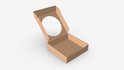 Corrugated Cardboard Box with Window 02 Open storage, square, empty, packaging, template, open, brown, window, cardboard, mockup, corrugated, retail, box, package, blank, 3d, pbr, design