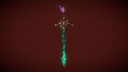 Nighthaunt Blade fanart, crystal, realtime, 3dcoat, night, haunted, props, digital3d, stylized-handpainted, fanart3d, digital2d, maya, handpainted, weapons, gameart, sword, fantasy, handpainted-lowpoly, swordtember