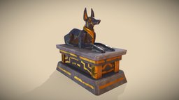 Stylized Anubis Statue egypt, god, bake, statue, anubis, egyptology, egyptian-god, egyptian-sculpture, stylizedmodel, substancepainter, maya, low-poly, game, lowpoly, gameart, stone, gameasset, zbrush, stylized, gamemodel, gold, gameready