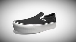 Vans Classic Slip-On Platform Black And White shoe, platform, fashion, beauty, clothes, classic, rubber, footwear, sneaker, vans, apparel, slip-on, sport, clothing