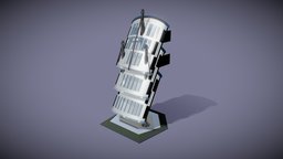 SciFi building_242 modern, mesh, block, dome, skyscraper, metaverse, nft, game, lowpoly, scifi, futuristic, house, city, stylized, building, siple