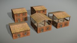 House Pack unreal, old, low, poly, mobile, house, home, building