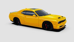 Dodge Challenger HellCat 2019 retopo, quixel, dodge, challenger, marmoset, srt, 2019, hellcat, modeling, lowpoly, car, modo