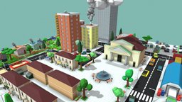 Low Poly City minimal, town, pizza, minimalist, pizzeria, townhouse, condominium, shops, low-poly-blender, blender-lowpoly, low-poly, blender, lowpoly, blender3d, low, poly, house, home, city, building, shop, village, church