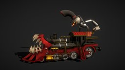 The Freakshow train, steampunk, locomotive, scary, freak, freakshow, character, asset, game, vehicle, horror, gameready