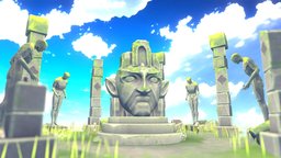 The First Man Foregone green, ancient, ruins, forest, grass, dungeon, flower, pillars, statue, runes, mobilegame, game-ready, lowpolyart, environmentart, environment-assets, lowpolymodel, anime3d, stylized-handpainted, stylized-environment, stylizedmodel, rpggame, statuestexturingchallenge, stylized-texture, substancepainter, texturing, blender3d, gameart, stone, gameasset, stylized, 3dmodel, fantasy, anime, concept, sculpture, noai, stylizedtexturing, gamenenvironment