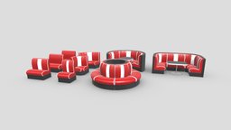 Retro Booth Collection restaurant, prop, retro, double, diner, seat, collection, furniture, single, furnishing, booth, seating, circular, asset, chair, plastic, interior