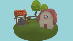 Camp House tree, pit, camp, butterfly, farm, peach, house