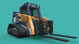 Skid steer block, skid, steer, blockbench, minecraft, voxel, pixelart
