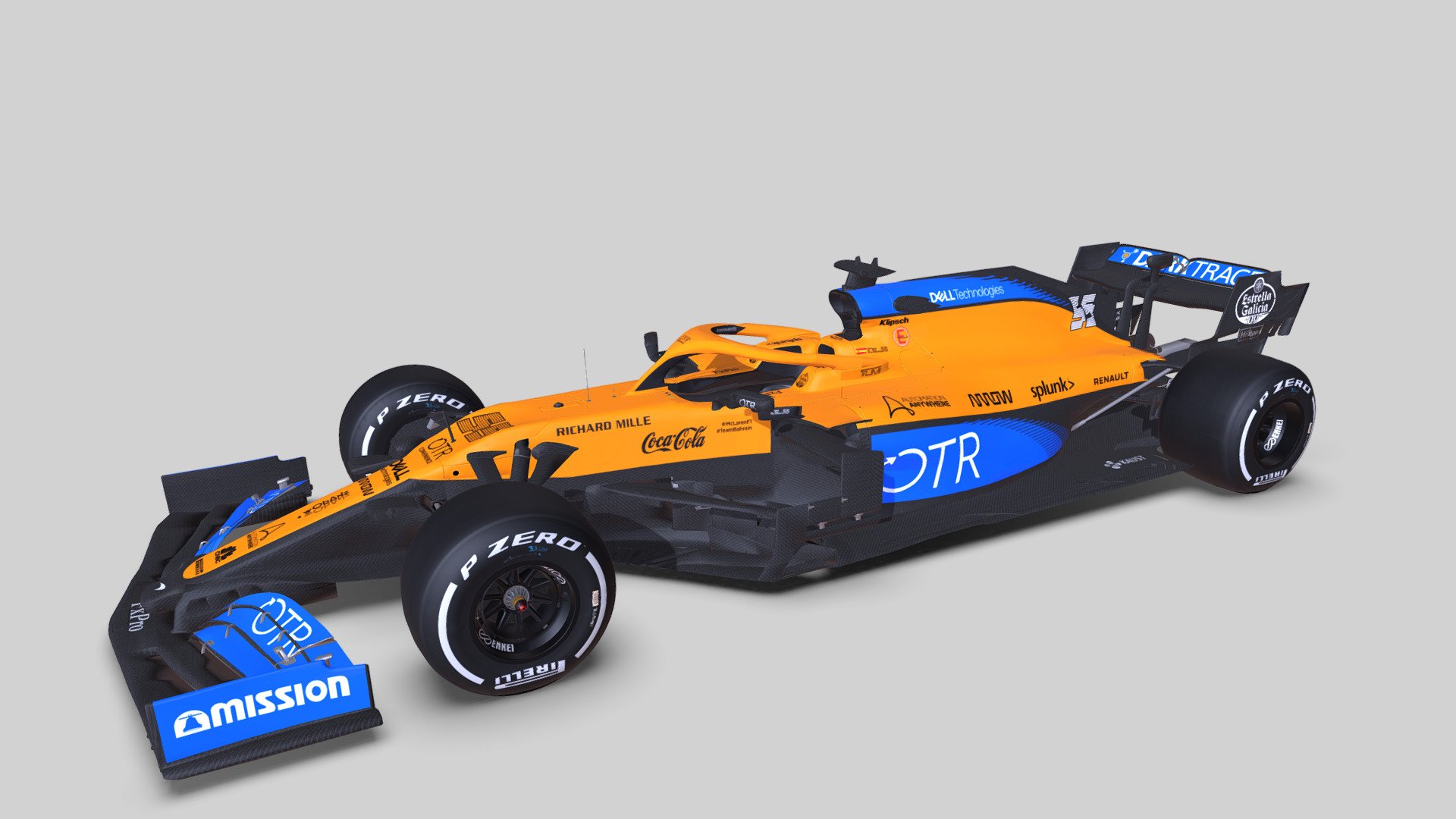 F1 2020 McLaren MCL35 3D model for Grand Prix 4 (low poly)
Livery: Melbourne (thursday 12.03.2020) - F1 2020 McLaren MCL35 - 3D model by Excalibur 3d model
