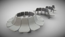 Round Bench [7] 4 Parts Basic Version bench, version, round, park-bench, 3dhaupt, street-furniture, city-furniture, software-service-john-gmbh, low-poly, basic, round-tree-bench