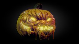 Halloween Pumpkin sculpt, creepy, jack-o-lantern, scary, 3d, blender, model, halloween, pumpkin, spooky