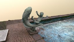 "Hei vaan" by Viktor Jansson (1886-1958) fish, 3d-scan, child, helsinki, waterfountain, sculpture