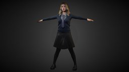 University Student body, face, anatomy, , women, sss, skirt, , , woman, panties, girl, blender3d, female, rigged, noai