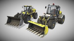Caterpillar Double unwrap, game, pbr