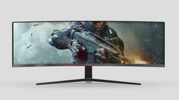 Samsung Odyssey G9 office, room, led, computer, device, mouse, gaming, curved, pc, generic, monitor, electronics, desktop, display, equipment, gamer, workspace, mice, game, 3d, home, gear, screen