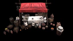 Street Market blend, sculpt, textures, sculpting, 3dcoat, marmoset, noai
