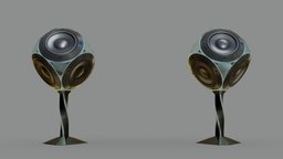 HD Glass Scifi Speaker Set music, modern, speaker, high, future, sound, hd, stereo, speakers, audio, bass, 4k, quality, hifi, highresolution, highres, 3dee, speakerset