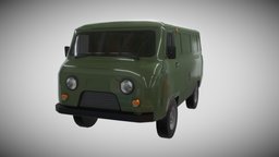 UAZ 452 "БУХАНКА" van, minivan, soviet-union, military-vehicle, high-detail, uaz-452, gameasset, car, gameready