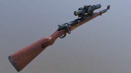 Kar 98 Collectors Model weaponlowpoly, substancepainter, substance, texture, military