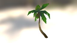 Low Poly Palm Tree tree, plant, flora, tropical, palm, painted, sun, beach, low, poly