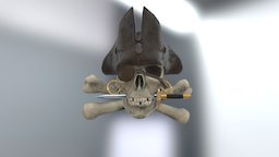 Logo crossbones, tricorne, vrgame, maya, pbr, substance-painter, skull, pirates