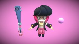 Vicious Bibi t-pose Brawl Stars brawler, brawl, bibi, vicious, character, brawlstars, brawl-stars, brawl_stars
